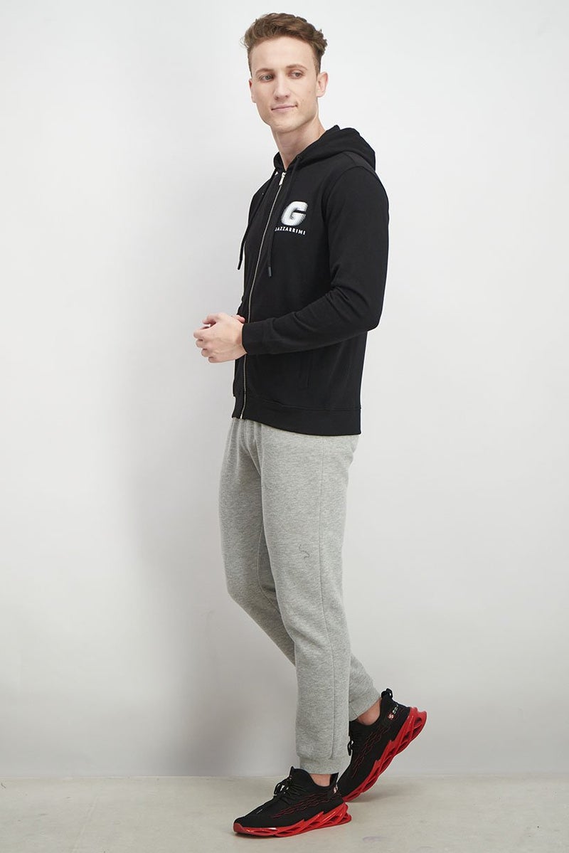 Gazzarrini Men Hooded Brand Logo Sweatshirt, Black - Image 2