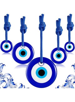 The Bros 5 Pieces Blue Evil Eye Wall Hanging Ornaments Turkish Nazar Beads Glass Amulet Home Blessing Charm Wall Decor Home Protection House Decoration Good Luck Jewelry Accessories  - Image 1