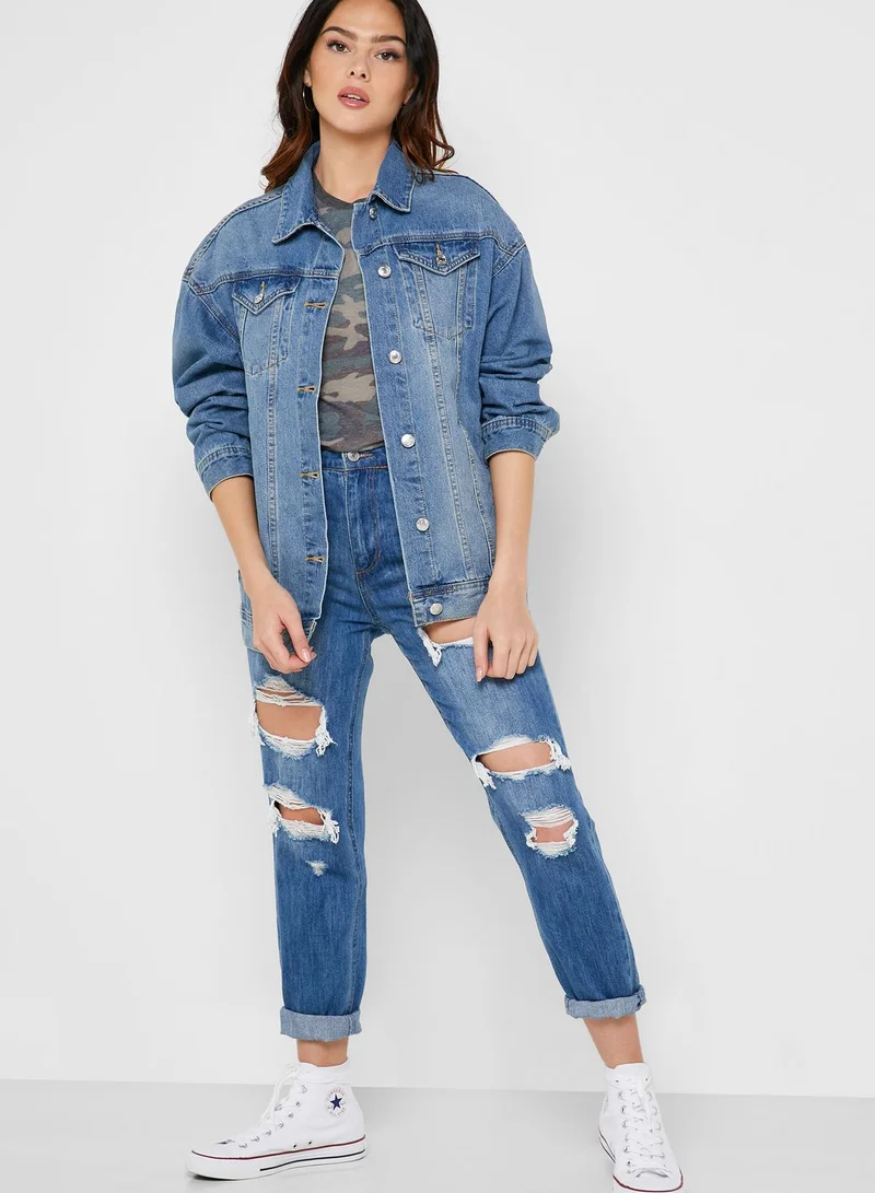 FOREVER 21 Oversized Denim Jacket