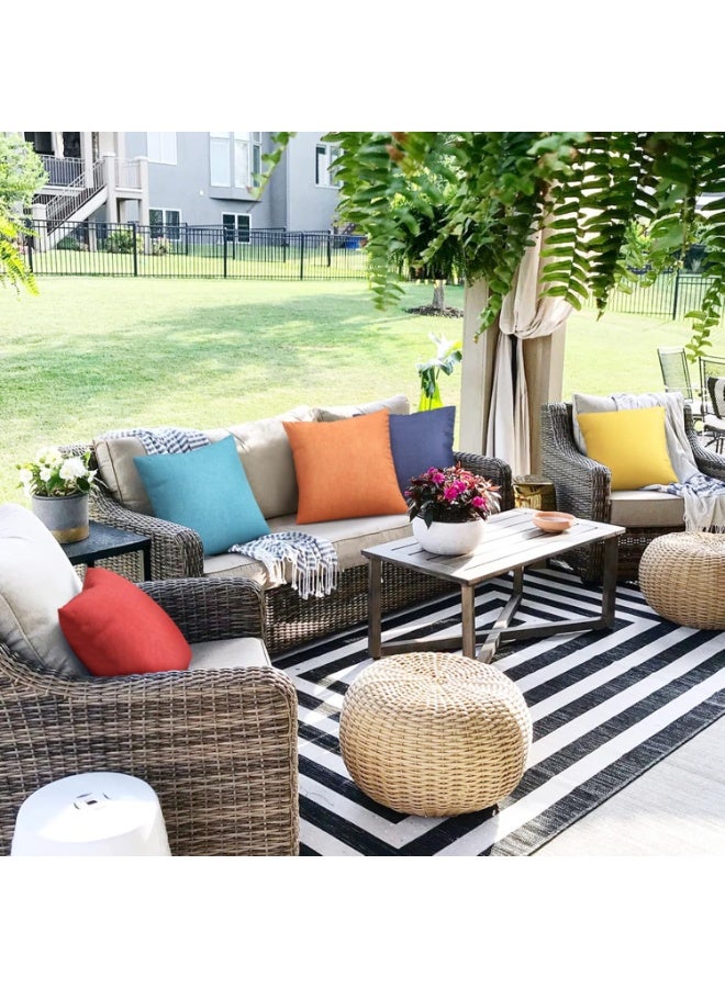 Pack of 2 Outdoor Pillows,Waterproof Throw Pillow Covers for Patio Furniture,Polyester Linen Garden Farmhouse Cushion Couch Sofa Cases,18 x 18 Turquoise - Image 5