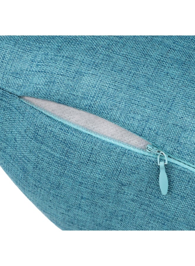 Pack of 2 Outdoor Pillows,Waterproof Throw Pillow Covers for Patio Furniture,Polyester Linen Garden Farmhouse Cushion Couch Sofa Cases,18 x 18 Turquoise - Image 4