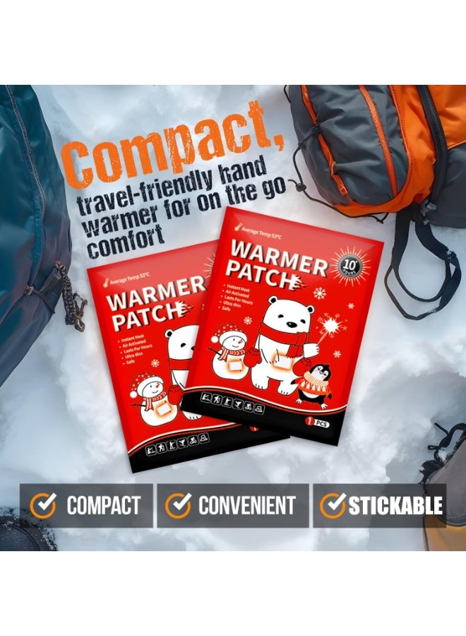 عبوة قيمة لتدفئة اليدين (10 قطع)، تدفئة اليدين للاستخدام مرة واحدة، تدفئة الجسم مع لاصق - رقعة تدفئة حرارية، تدفئة ساخنة تعمل بالهواء للاستخدام مرة واحدة للمشي لمسافات طويلة والأنشطة الخارجية والتزلج - Image 4