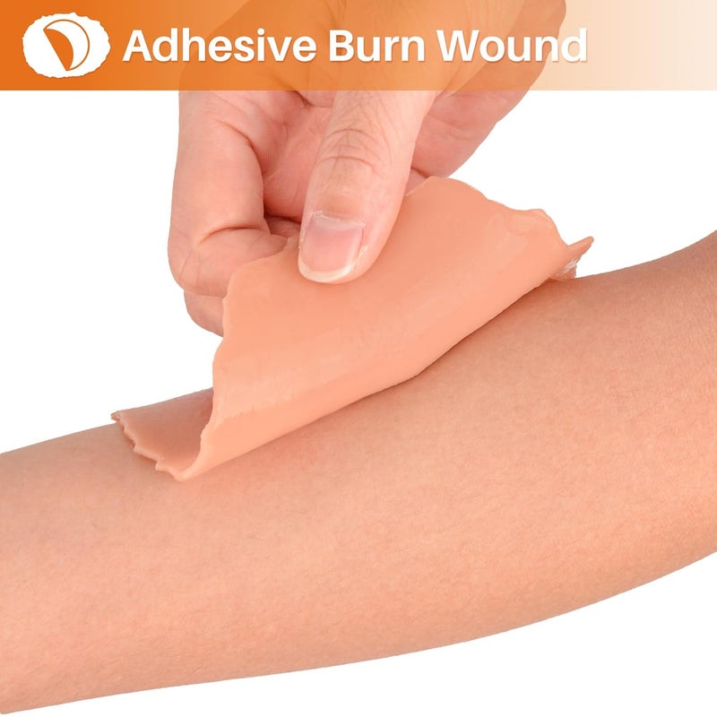 MedEduQuest Burn Wound Packing Trainer Burn Moulage Adhesive Skin Burn Wound Trainer for Wound Care Training First Degree Burn Wound Training Model - Image 2