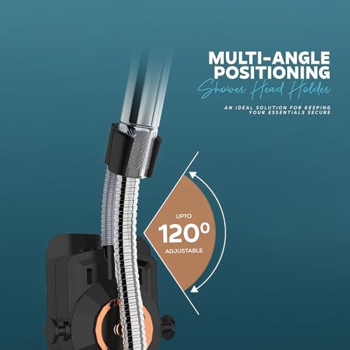 MIORAH Hand Shower Holder for Bathroom | Adjustable Shower Head Holder Wall Mount Bracket | Self-Adhesive Handheld Wall Hook for Health Faucet | No Drill Sawer for Washroom Black - Image 5