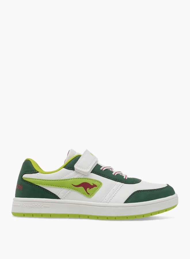 kangaROOS Girls' Logo Detail Sports Shoes with Hook and Loop Closure