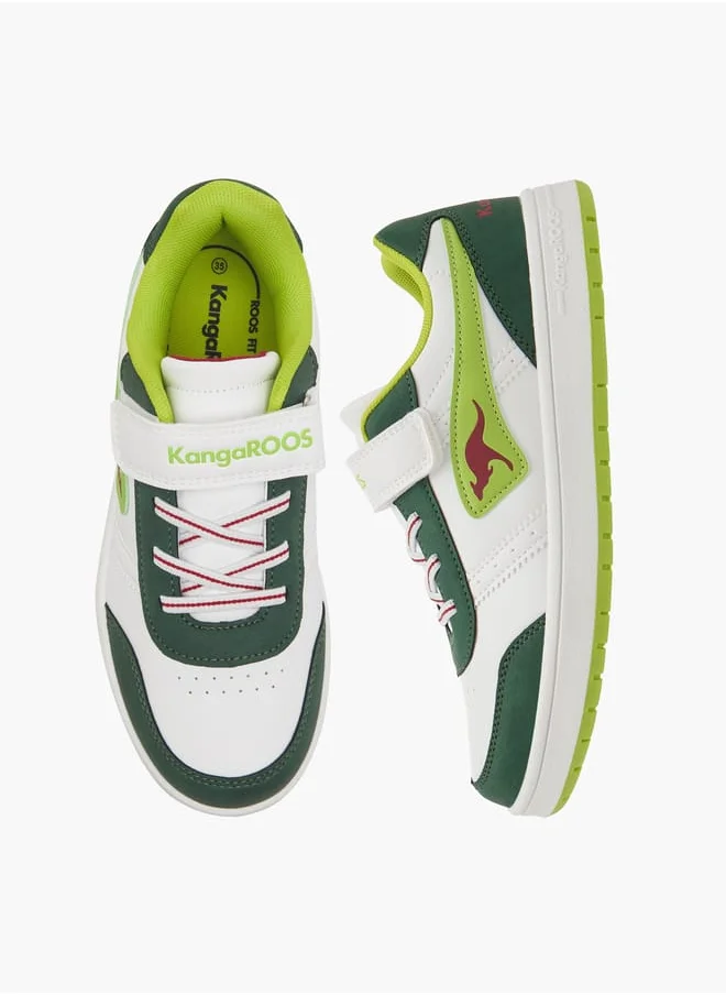 kangaROOS Girls' Logo Detail Sports Shoes with Hook and Loop Closure