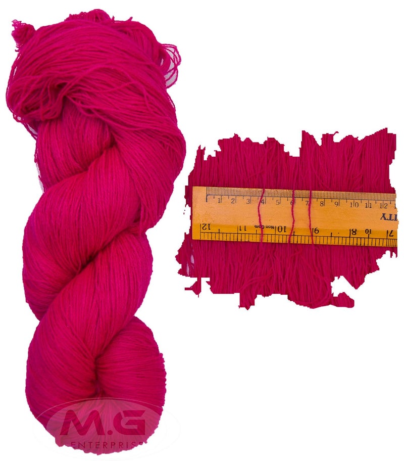 Oswal Knitting Yarn 2 Ply Thin Wool, Soft Wool Magenta 200 gm Best Used with Knitting Needles, Soft Wool Crochet NeedlesWool Yarn for Knitting. by Oswal - Image 4