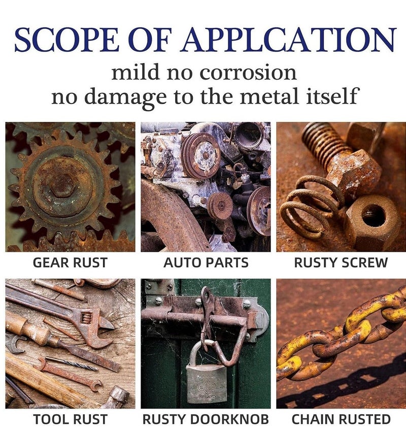Q12 Rust Remover Solution 200ml for Metal Surface Care, Rust Stain Cleaner, Corrosion Deposit Remover, Metal Restoration Liquid, Tool Cleaner, Hardware Maintenance, Fast Acting Surface Treatment for Tools, Nuts, Bolts, Chains and Parts - Image 3