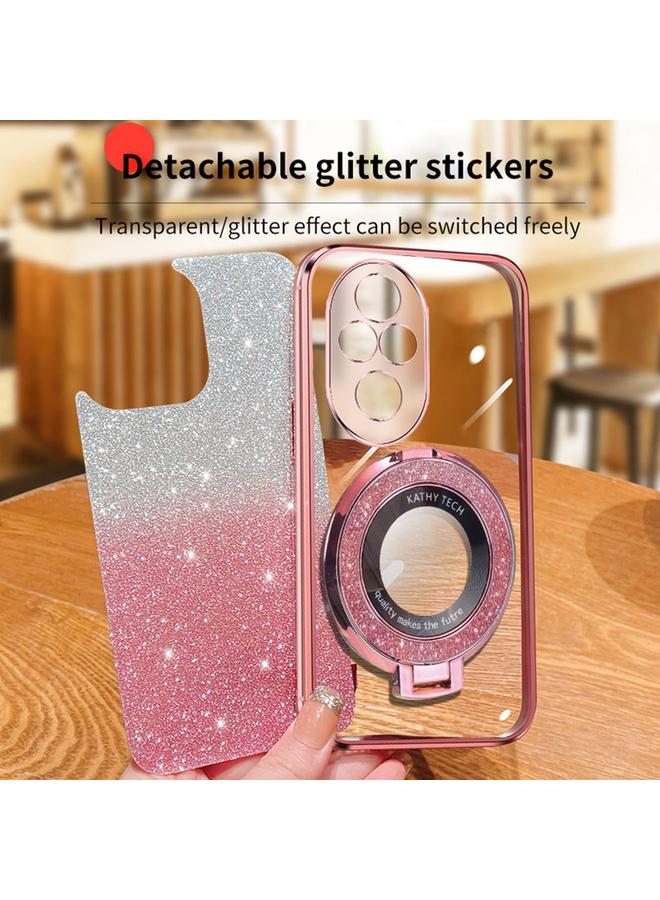 S-TOP Case For Honor 200 Pro Plated Gradient Glitter Round Holder TPU Phone Case - Image 4