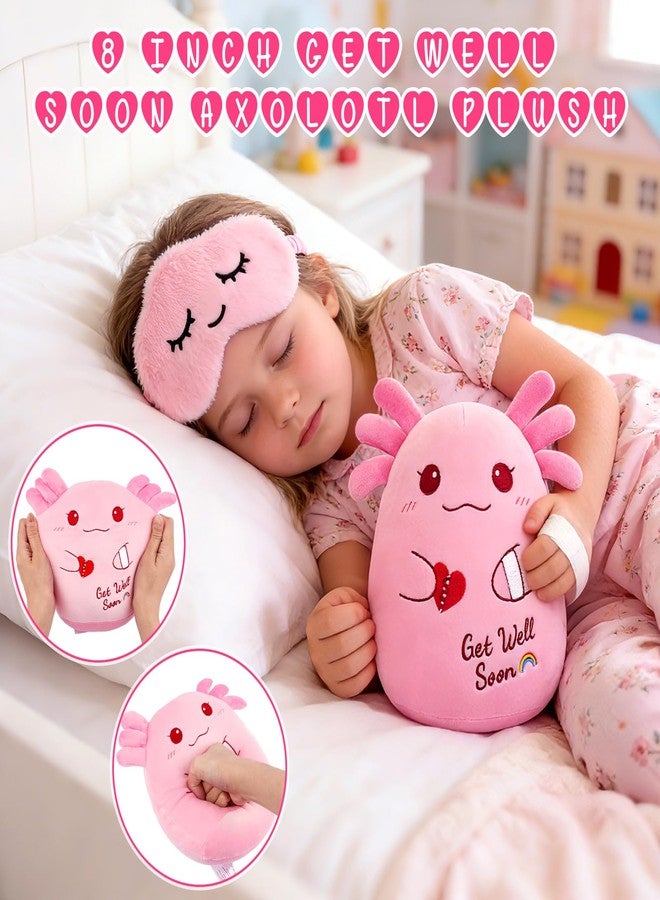 LSYDCARM Get Well Soon Gifts for Kids, Get Well Soon Basket with 8inch Get Well Axolotl Plush Toy for Kids, Feel Better Gifts Axolotl Gift Set for Kids Girls Boys After Surgery - Image 2