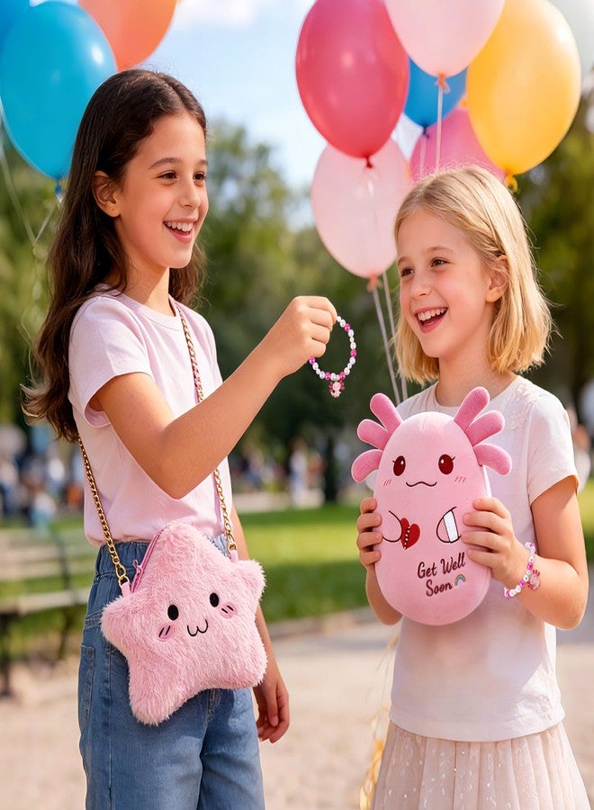 LSYDCARM Get Well Soon Gifts for Kids, Get Well Soon Basket with 8inch Get Well Axolotl Plush Toy for Kids, Feel Better Gifts Axolotl Gift Set for Kids Girls Boys After Surgery - Image 4