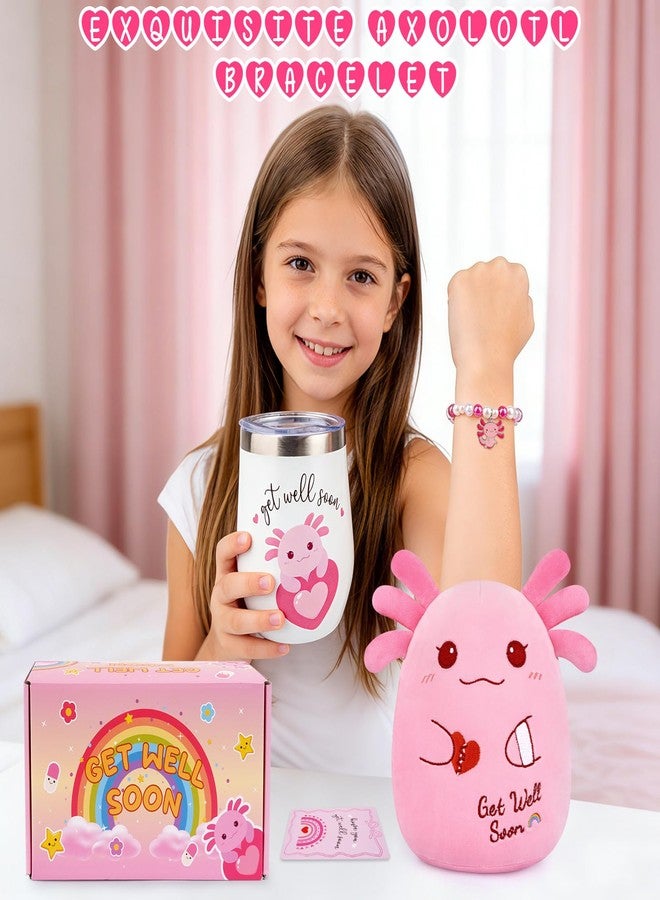 LSYDCARM Get Well Soon Gifts for Kids, Get Well Soon Basket with 8inch Get Well Axolotl Plush Toy for Kids, Feel Better Gifts Axolotl Gift Set for Kids Girls Boys After Surgery - Image 3