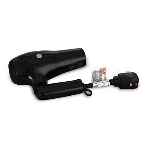 Sunbeam HD3010-005 Retractable Cord Folding Handheld Hair Dryer with Concentrator, 1875 Watts, Cool Shot Button, Tourmaline Ionic, Black - Image 2