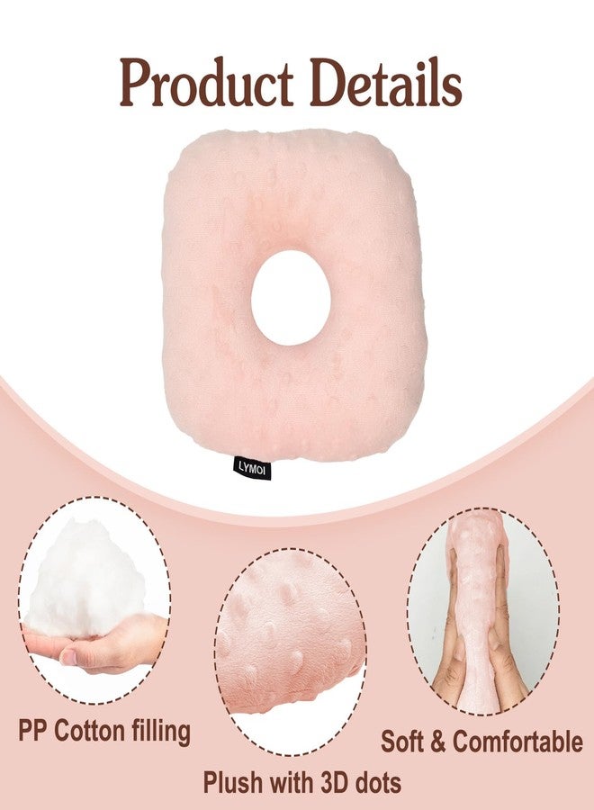 LYMOI Ear Piercing Pillow, Side Sleeper Pillow with an Ear Hole, Ear Protector Pillow for Ear Pain CNH Piercing Pain Relief Sleeping Pressure Sores, Minky Dot (Pink) - Image 3