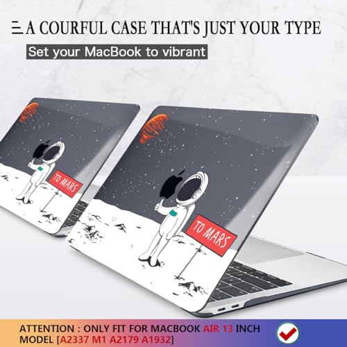 CISSOOK Compatible with MacBook Air 13 inch Case 2021 2020 2019 2018 Release A2337 M1 A2179 A1932, Astronaut Hard Shell Case for MacBook Air 13 Inch with Retina Display and Touch ID, Space Themed Mars - Image 3