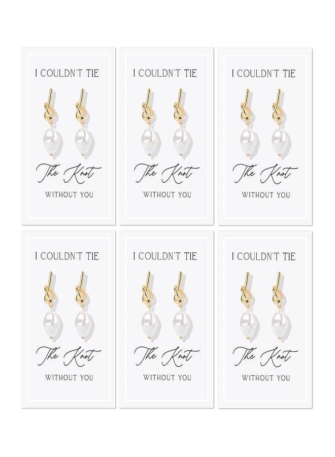 Dcfywl731 Bridesmaid Proposal Gifts Bridesmaid Earrings for Women Pearl Knot Drop Earrings I Cant Say I Do Without You Wedding Jewelry Gifts - Image 1