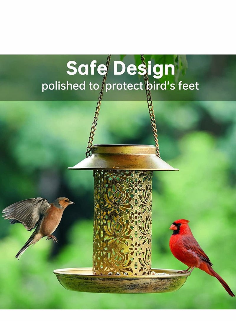 SYOSI Outdoor Bird Feeder Wild Bird Feeder Hanging Bird Seed Feeder Tube Wildlife Food Holder Cage Feeding Container with Hanger for Outdoor Bird Watching Garden Yard Ornament Bird Lovers Gift - Image 4