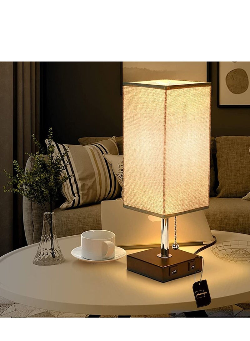 Sharpdo Vintage Bedside Lamp with USB Charging | Soft Eye-Care - Image 1