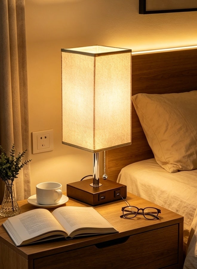 Sharpdo Bedside Lamp USB Charging Ports Multiple 2700K-5400K Lighting Colors Table Lamp Eye Care LED Desk Lamp for Bedroom Living Room Home Decor - Image 1