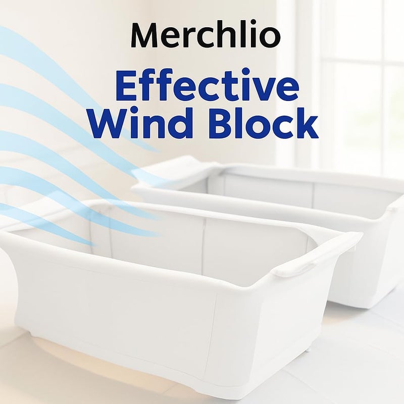 Merchlio Store غطاء حماية من الرياح لطبق الشواء - عبوة 2 بيضاء | غطاء طبق الشواء المغطى بالمقابض | غطاء طبق الشواء القابل للغسل وإعادة الاستخدام | ديكور أنيق لتقديم الطعام للاستخدام في الهواء الطلق والداخلية (أبيض) - Image 2