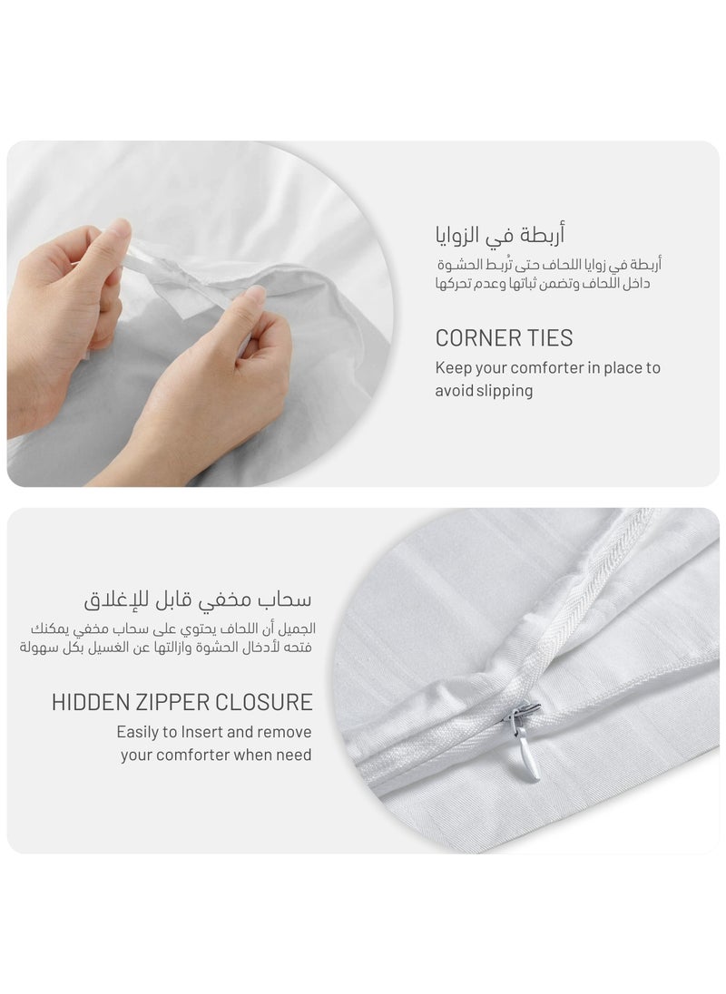 Donetella - 4-Piece Single Size Duvet Cover Set Without Filler Cotton Teal - Image 1
