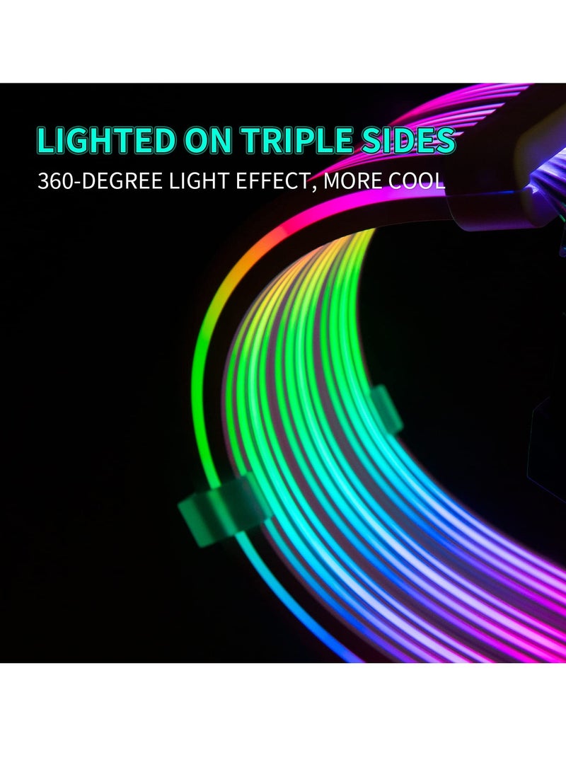 Excefore 3x8 Pin Addressable RGB Power Extension Cable, 18AWG RGB PC Cables Motherboard PSU Extension Cable for Motherboard Connector, Support 5V 3Pin Synchronized (Silver Plated High Performance) - Image 2