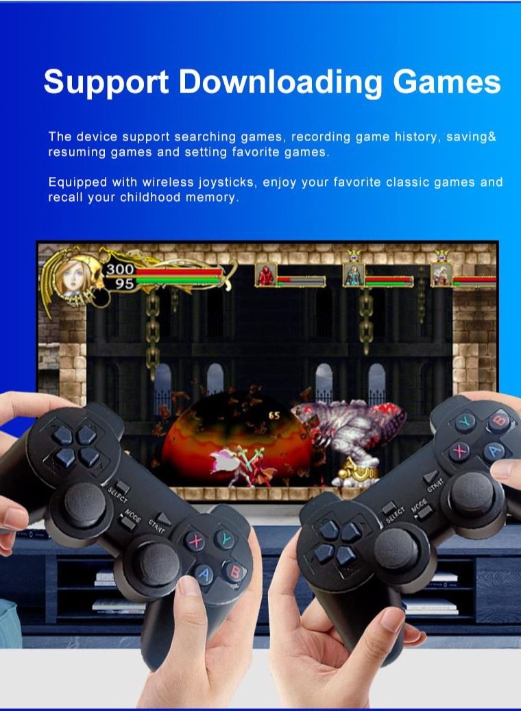 M8 Video Game Console 2.4G Double Wireless Controller Game Stick 4K 12000 games 64GB Retro games - Image 2