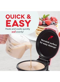 Dash DASH Mini Maker Electric Round Griddle for Individual Pancakes, Cookies, Eggs & other on the go Breakfast, Lunch & Snacks with Indicator Light + Included Recipe Book - Pink  - Image 3