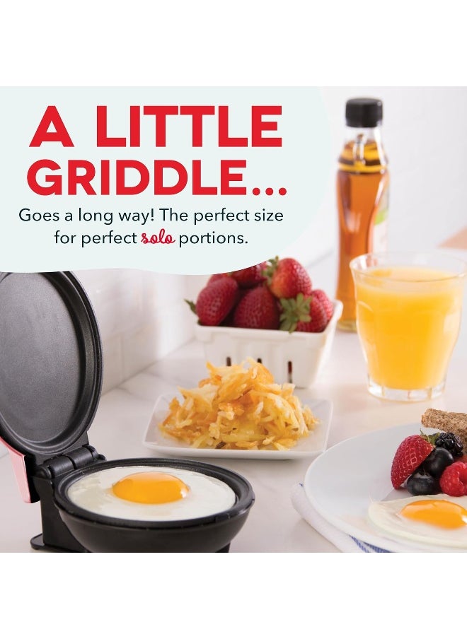 Dash DASH Mini Maker Electric Round Griddle for Individual Pancakes, Cookies, Eggs & other on the go Breakfast, Lunch & Snacks with Indicator Light + Included Recipe Book - Pink  - Image 2