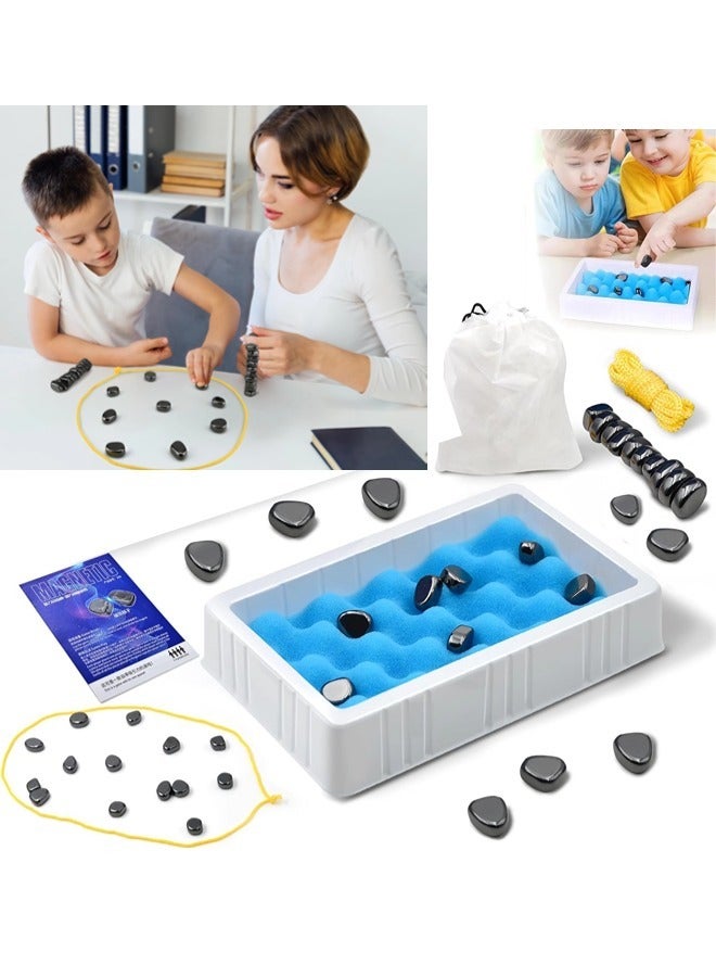 Magnetic Chess Game with Stones, Magnet Game, Puzzle Strategy Family Games, Party Travel Desktop Educational Games - Image 1