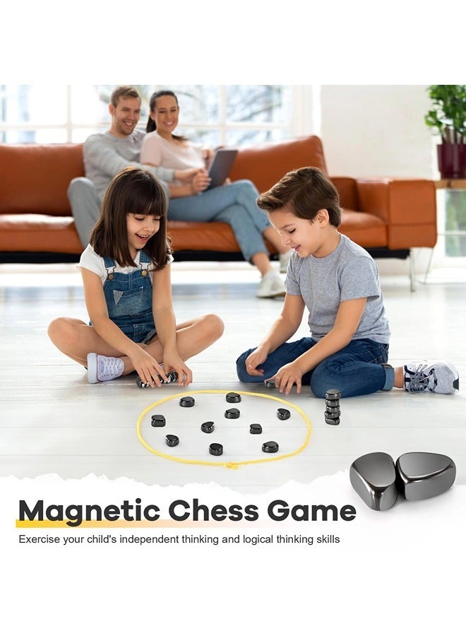 Magnetic Chess Game with Stones, Magnet Game, Puzzle Strategy Family Games, Party Travel Desktop Educational Games - Image 2