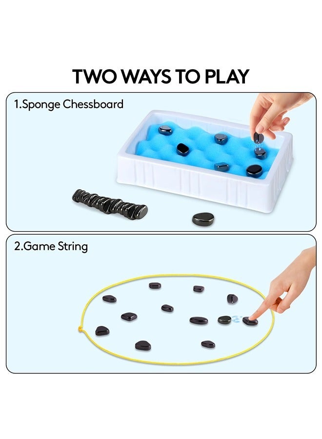 Magnetic Chess Game with Stones, Magnet Game, Puzzle Strategy Family Games, Party Travel Desktop Educational Games - Image 3