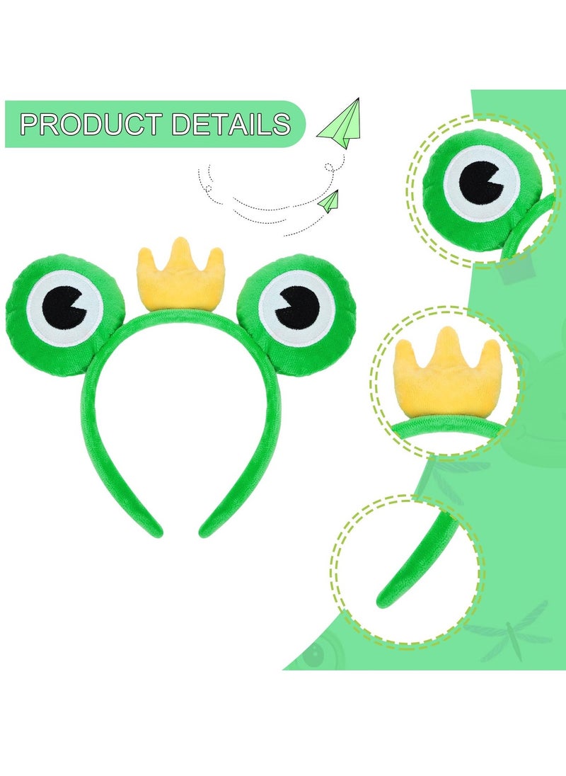 Headband and Horn Headband Cartoon Headband Weirdly Cute Big Eyed Frog Headband for Wash Face SPA Party Decoration Headdress Cosplay Costume Headwear Handmade Headpiece Makeup Hair - Image 2