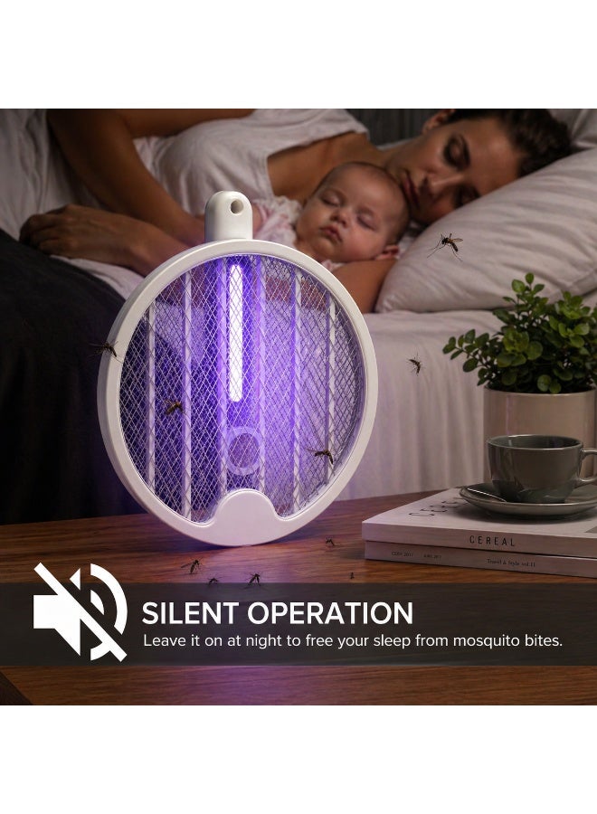 GECKO Electric Mosquito Killer Racket 3000V – Rechargeable Mosquito Bat with Automatic UV Mode, 1200mAh Battery, Intelligent Night Protection, Portable Fly & Insect Killer for Home Use - Image 4