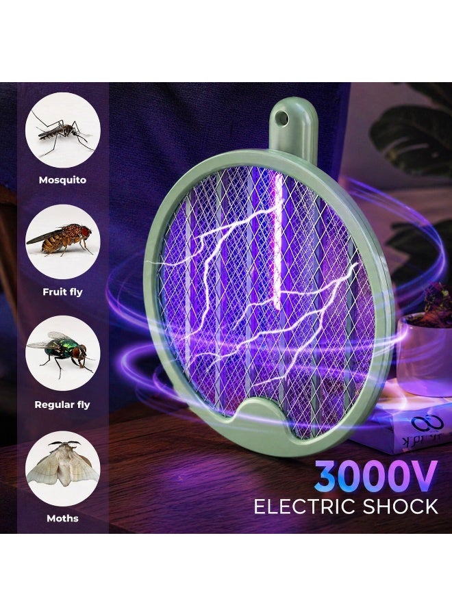GECKO Electric Mosquito Killer Racket 3000V – Rechargeable Mosquito Bat with Automatic UV Mode, 1200mAh Battery, Intelligent Night Protection, Portable Fly & Insect Killer for Home Use - Image 2
