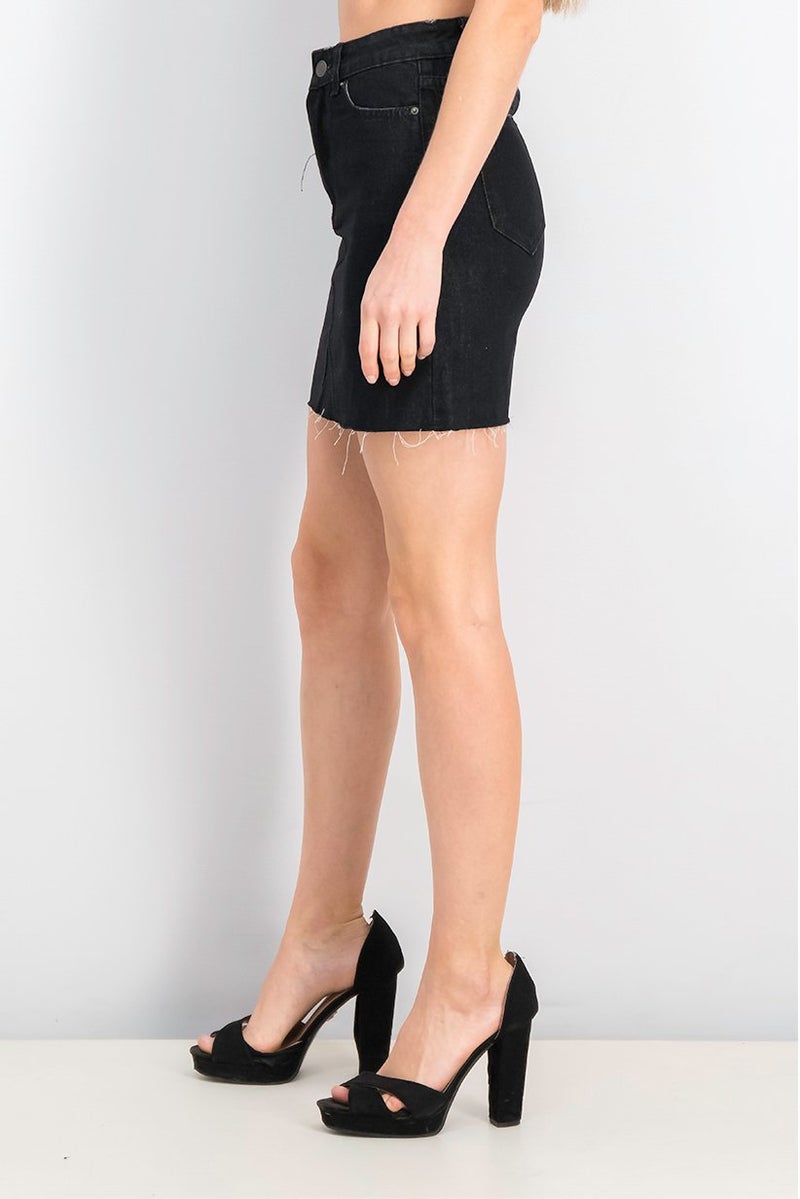 Mohito Women Mini Denim Skirt, Black - Image 2