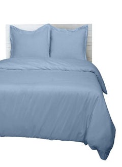 Royale Royale Lake Blue Duvet Cover Twin Size - Washed Duvet Cover Set, 2 Piece Double Brushed Duvet Covers with Button Closure & Corner Ties - 1 Duvet Cover 68x90 inches and 1 Pillow Shams - Comforter Cover  - Image 4