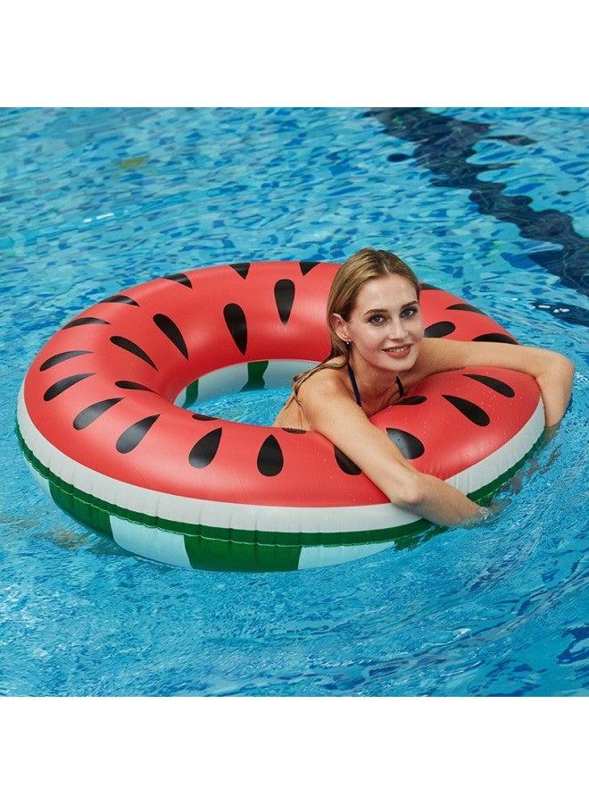 Donut Coffee Brown New Summer Watermelon Swimming Ring Pvc Thick Single-layer Best Red Watermelon Ring - Image 2
