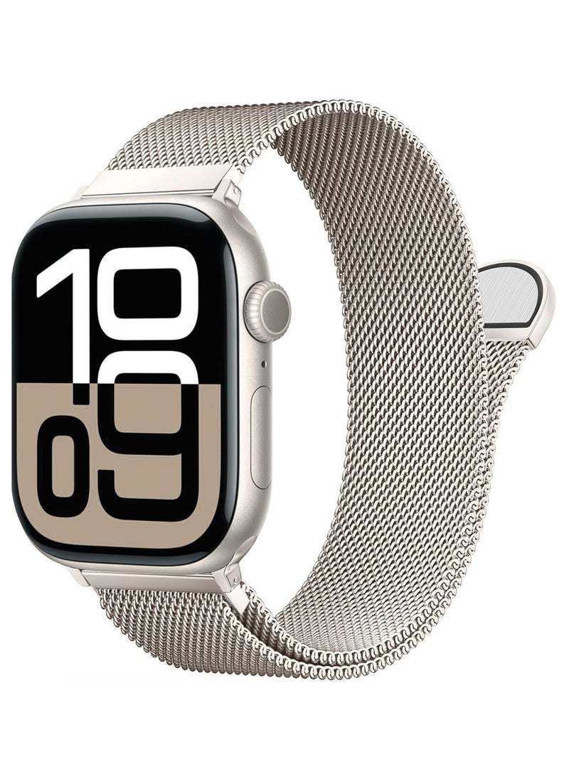 Youque Compatible with Apple Watch Band Series 10, Ultra 2, SE, Ultra 9 8 7 6 5 4  42mm 44mm 45mm 46mm 49mm Women and Men, Stainless Steel Mesh Loop Magnetic Clasp Replacement for iWatch Bands  - Image 1