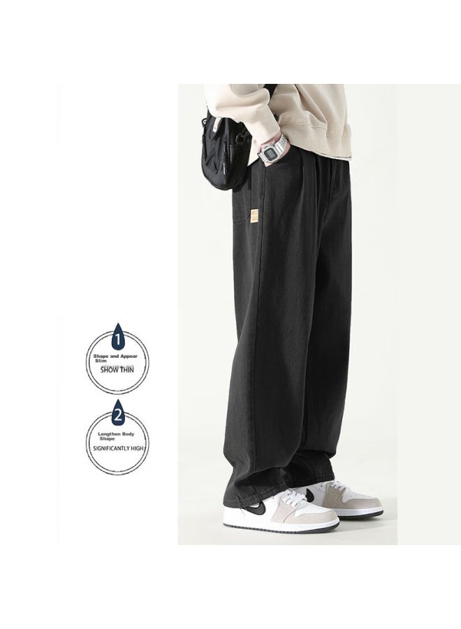 Dingfengbaoluo Casual Trousers, Trendy Loose Straight-leg Pants, Autumn And Winter Wide-leg Cargo Pants For Men, Hk9208, Khaki, 3XL - Image 3