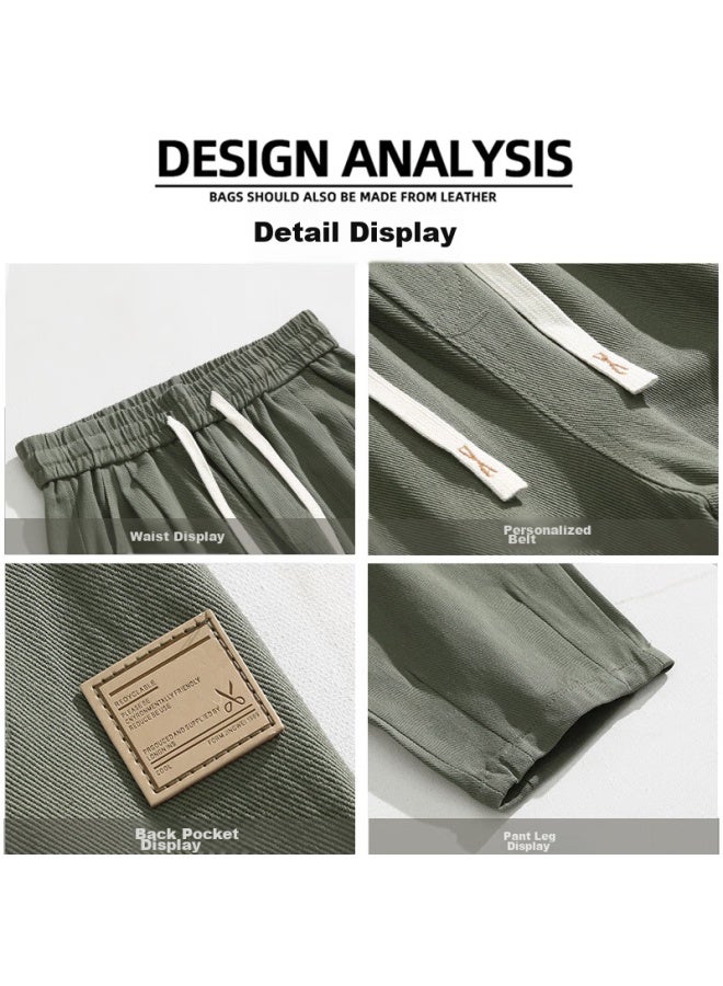 Dingfengbaoluo Casual Trousers, Trendy Loose Straight-leg Pants, Autumn And Winter Wide-leg Cargo Pants For Men, Hk9208, Khaki, 3XL - Image 5