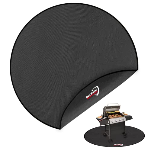 DocSafe 60 x 60 inches Round Under Grill Mat,Large 4 Layers Fire Pit Mat,Fireproof Mat Heat Insulated Protector for Deck,Patio,Grass,Smoker,BBQ,Reusable Oil-Proof and Waterproof Indoor Fireplace Pad - Image 1