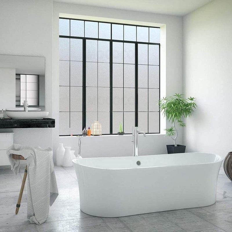 MOCOCO Premium Privacy Window Film Vinyl Frosted Self Adhesive Glass Film Decorative Window Stickers for Home Office Bathroom Kitchen Living Room -Frosted Glitter (18x360 Inch) - Image 3