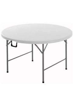 PE table foldable with steel legs 120 cm for dinner, camping and picnic