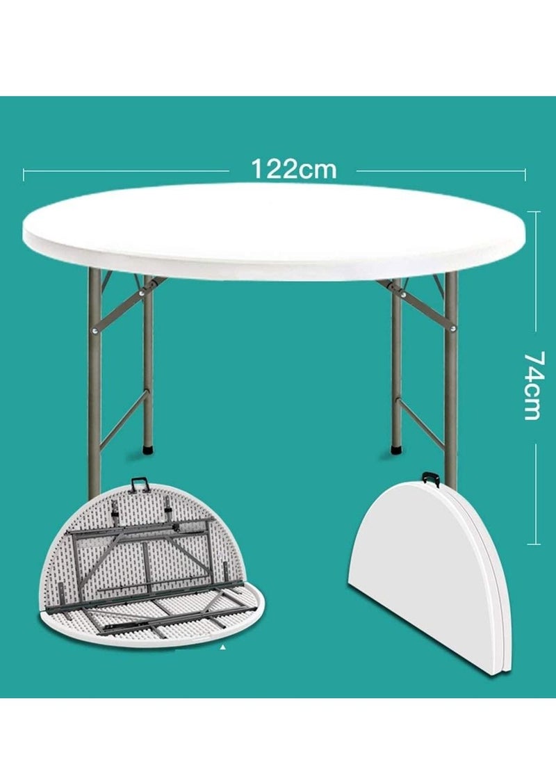 ALMUFARREJ - PE table foldable with steel legs 120 cm for dinner, camping and picnic - Image 1