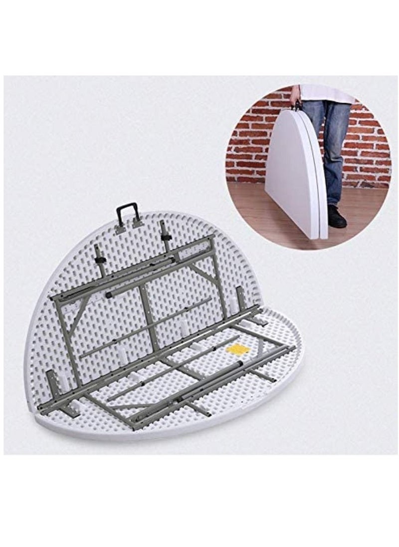 ALMUFARREJ - PE table foldable with steel legs 120 cm for dinner, camping and picnic - Image 1