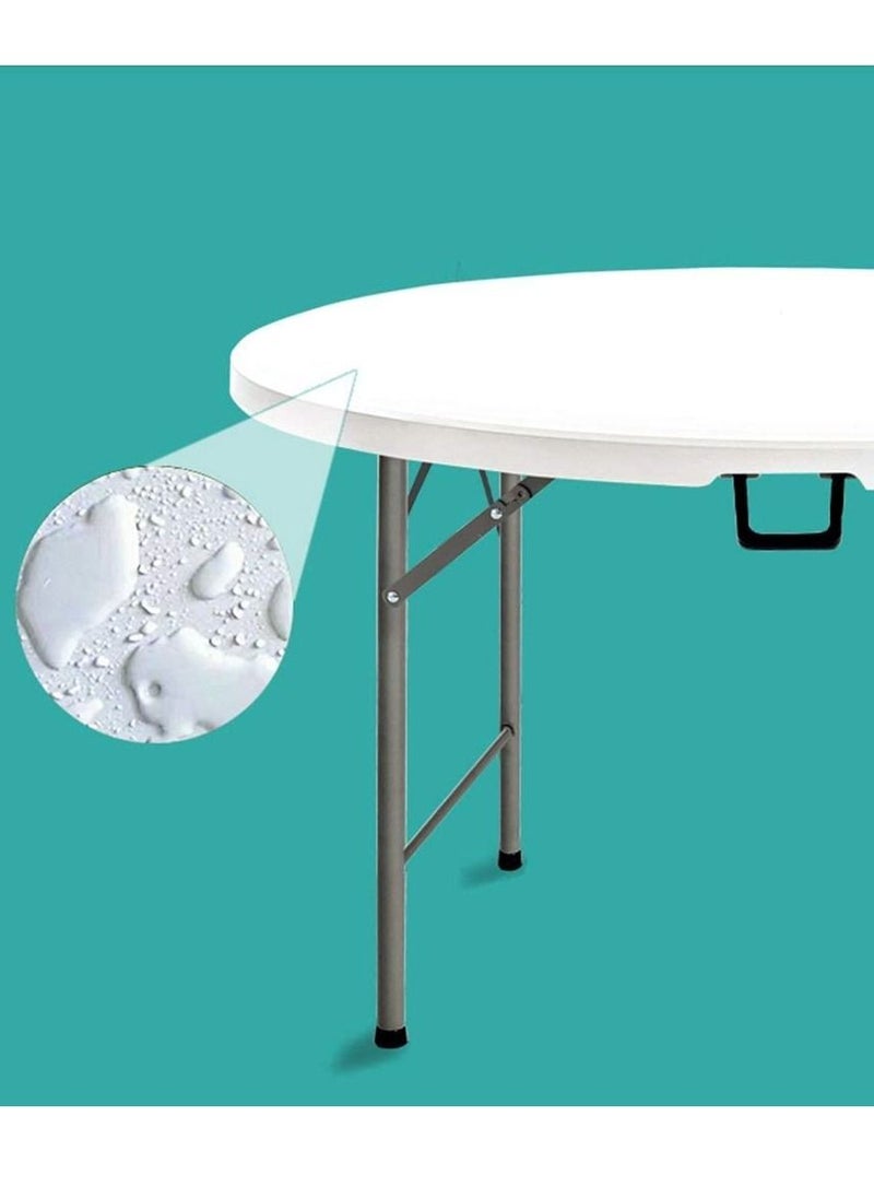 ALMUFARREJ - PE table foldable with steel legs 120 cm for dinner, camping and picnic - Image 1