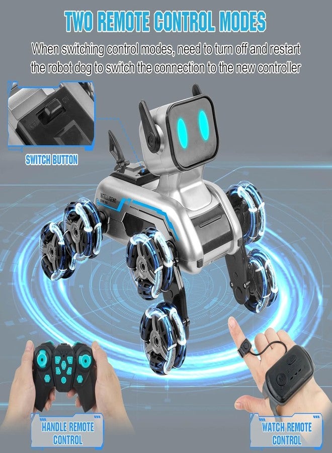 RABRA 2.4Ghz RC Robot Dog Toys Stunt Car Hand Sensor 8WD Gesture Control Rechargeable Remote Control Cars with Light, Music for Kids Adults Birthday Gifts for Kids 6 7 8 9 10 11 12 Years Old - Image 3