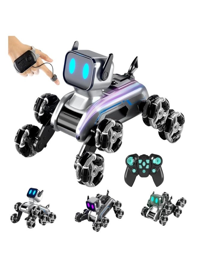 RABRA 2.4Ghz RC Robot Dog Toys Stunt Car Hand Sensor 8WD Gesture Control Rechargeable Remote Control Cars with Light, Music for Kids Adults Birthday Gifts for Kids 6 7 8 9 10 11 12 Years Old - Image 1