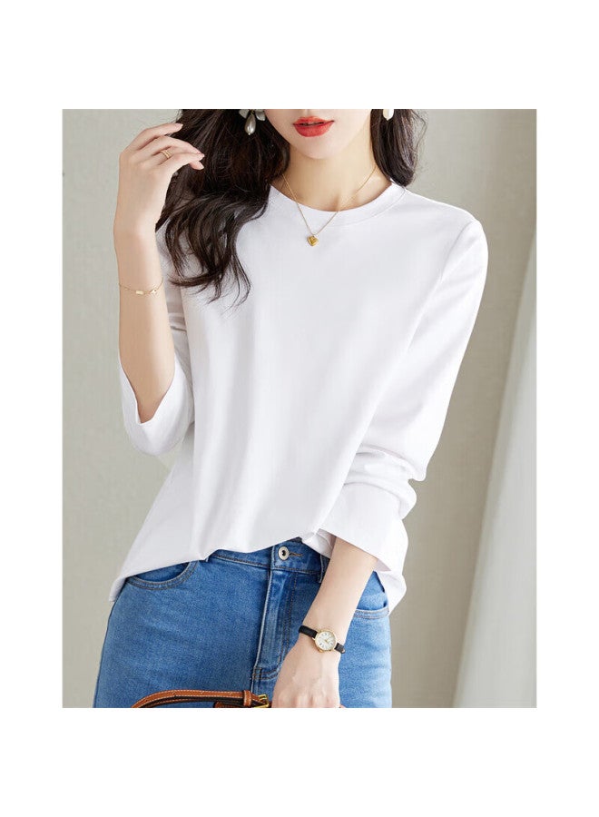 dme Demana Spring And Autumn Relaxed Fit Contrasting Color Long-sleeve T-shirt For Women, Cute Patchwork Embroidery Fitted Women's T-shirt - Image 4